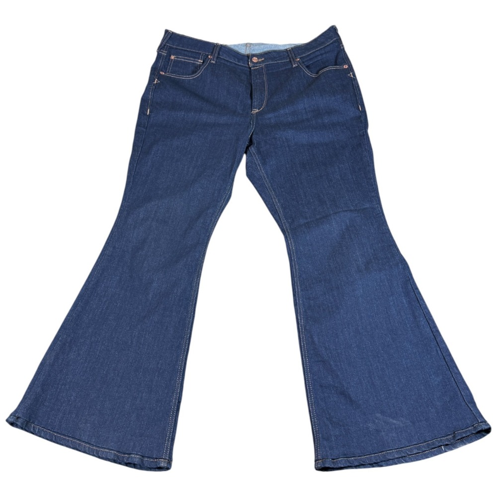 Ariat Real Western Jeans Women's 34 (38x31) Blue Dark Wash Denim Flared Leg